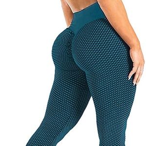 Chriamille Textured Yoga Pants High Waisted